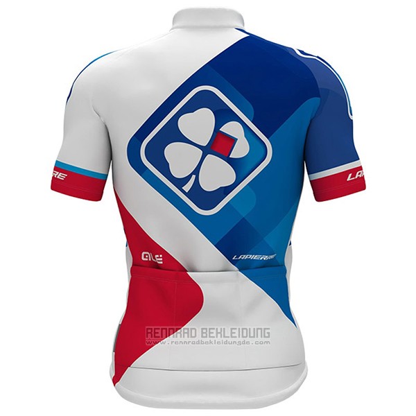 2017 Fahrradbekleidung FDJ Wei Trikot Kurzarm und Tragerhose